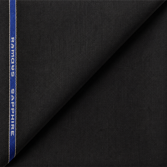 Raymond Sapphire 65% Polyester 35% Wool Unstitched Suiting Fabric (Black)