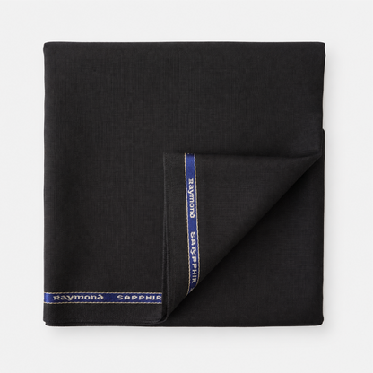 Raymond Sapphire 65% Polyester 35% Wool Unstitched Suiting Fabric (Black)