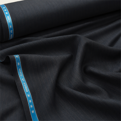 Raymond Vestic 65% Polyester 35% Viscose Unstitched Suiting Fabric (Charcoal Pinstripes)