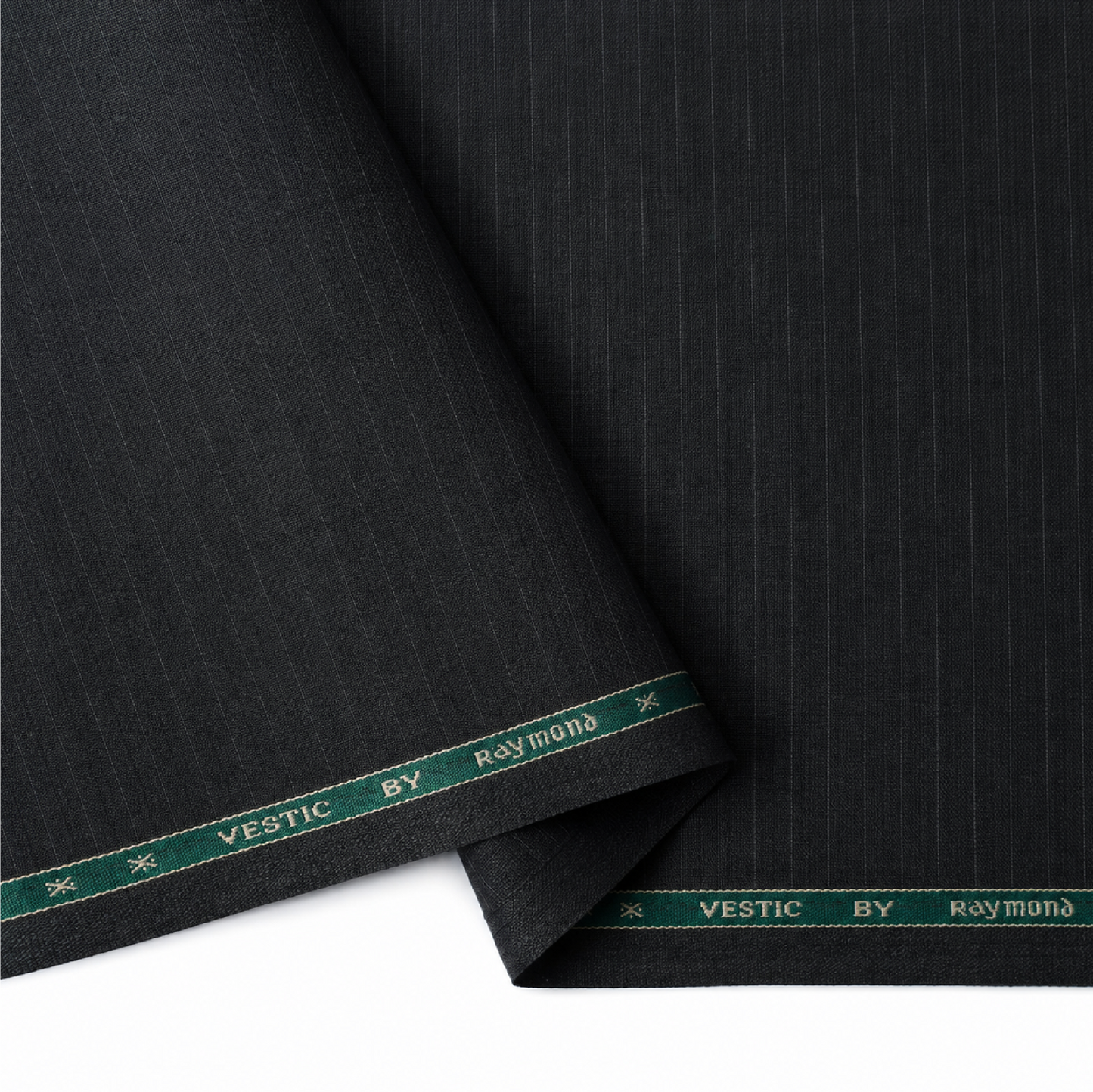Raymond Vestic 65% Polyester 35% Viscose Unstitched Suiting Fabric (Dark Grey with Pinstripes)