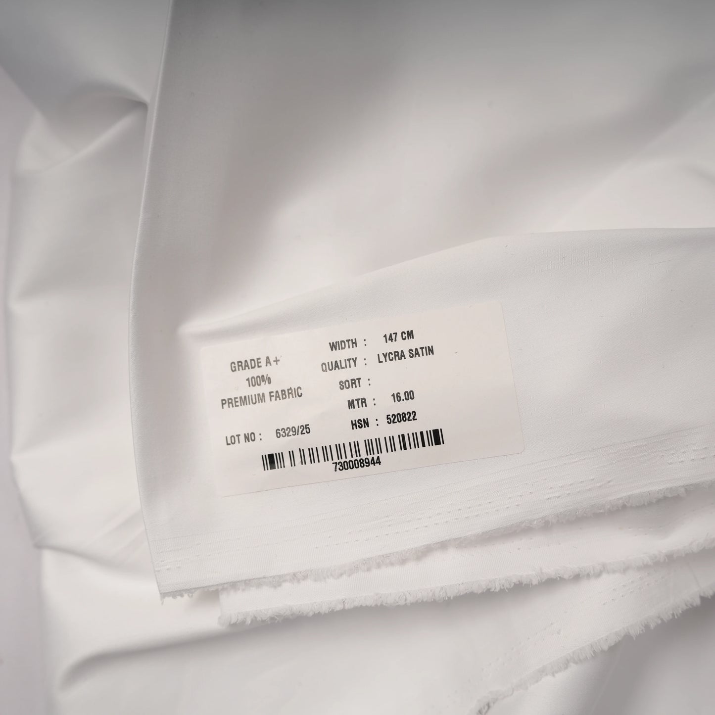 Imported Lycra Satin Shirting Fabric (90% cotton 10% Lycra)