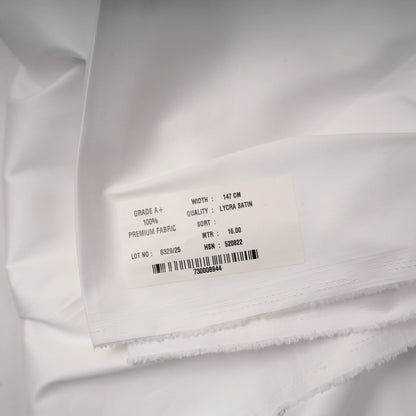 Imported Lycra Satin Shirting Fabric (90% cotton 10% Lycra)
