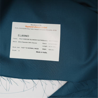 Raymond Elarno Unstitched Suiting Fabric (Teal Blue)