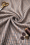 Geofferey Hammonds Houndstooth Check Unstitched 100% Pure Wool Tweed Fabric (Dark Brown)