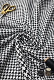 Geofferey Hammonds Houndstooth Check Unstitched 100% Pure Wool Tweed Fabric (Black & White)