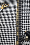 Geofferey Hammonds Houndstooth Check Unstitched 100% Pure Wool Tweed Fabric (Black & White)