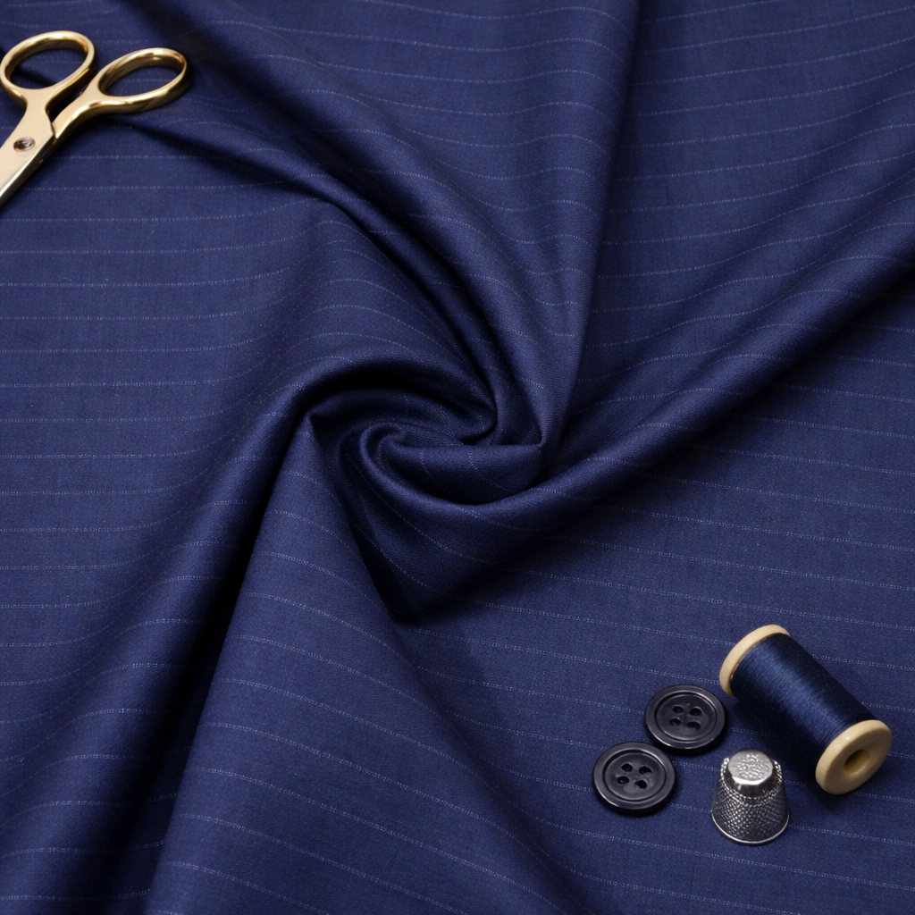 Raymond Styleford Unstitched 130s Merino Wool Suiting Fabric (Blue)