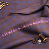 Raymond Regal Gaze Unstitched 120s Merino Wool Suiting Fabric (Maroon & Blue)