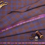 Raymond Regal Gaze Unstitched 120s Merino Wool Suiting Fabric (Maroon & Blue)