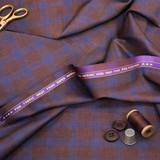 Raymond Regal Gaze Unstitched 120s Merino Wool Suiting Fabric (Maroon & Blue)