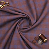 Raymond Regal Gaze Unstitched 120s Merino Wool Suiting Fabric (Maroon & Blue)