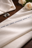 OCM Unstitched Super 150s Australian Merino Wool Suiting Fabric (Cream)