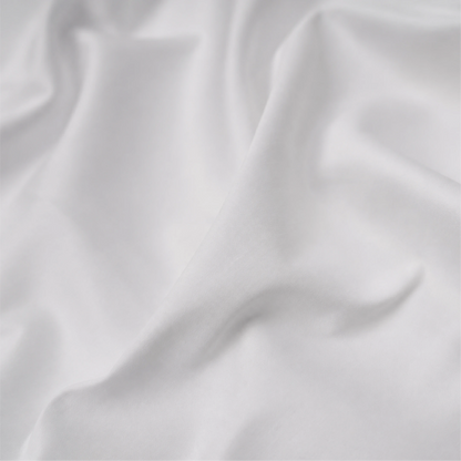 Close-up of smooth white Imported Lycra Satin Shirting Fabric