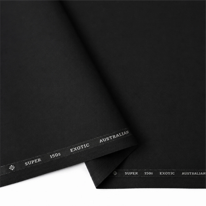 OCM Aristo Merino Wool 150 black fabric with smooth fine texture