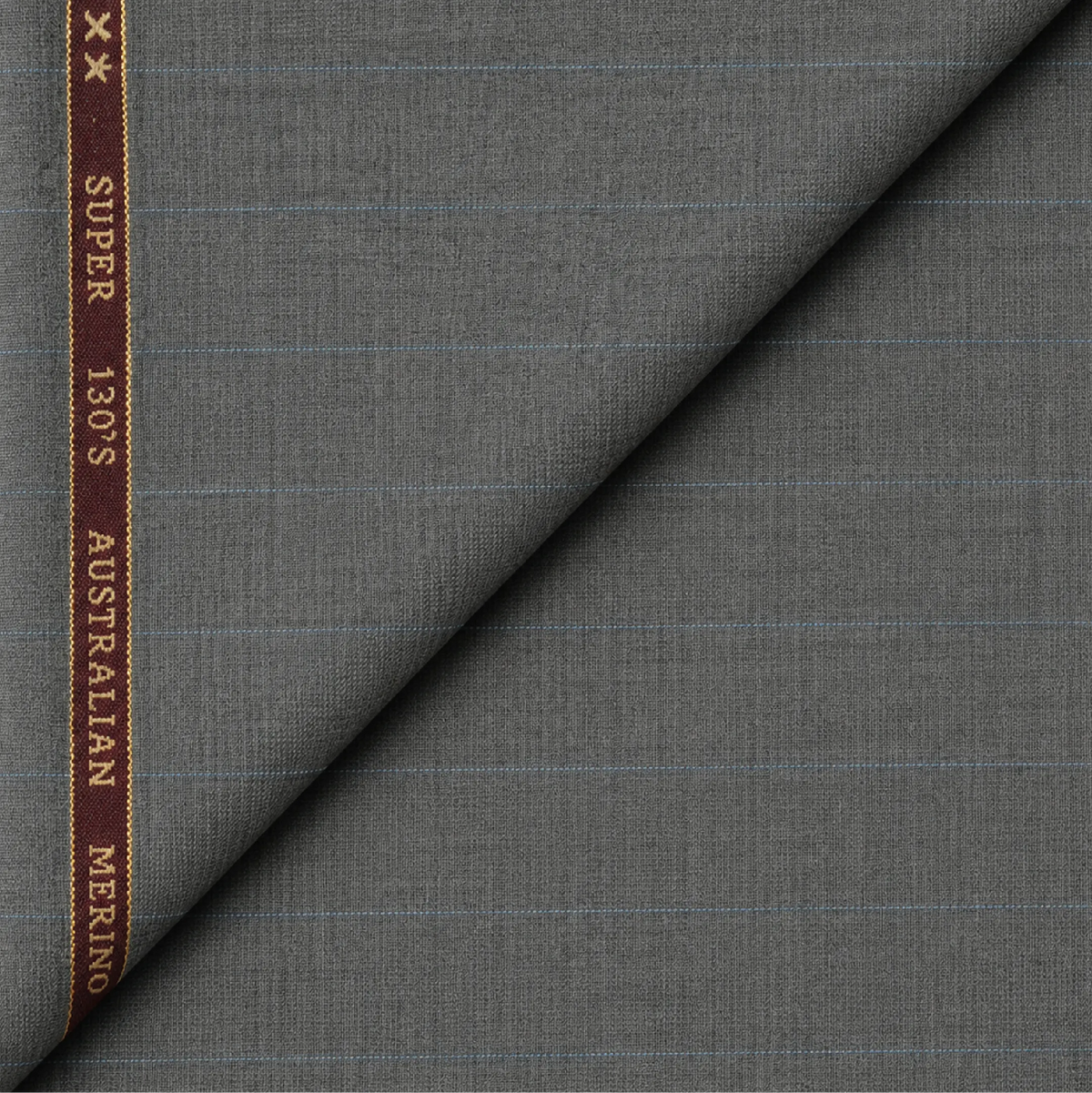 OCM Euphoria Merino Wool 130 light grey unstitched suiting fabric with pinstripes
