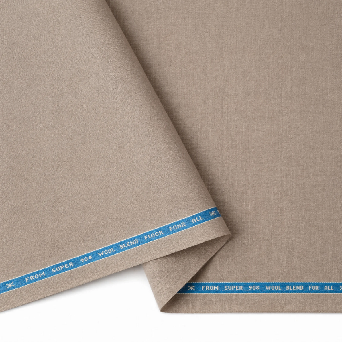 Raymond Exotic Techno Stretch Super 90's beige suiting fabric showing its fine texture