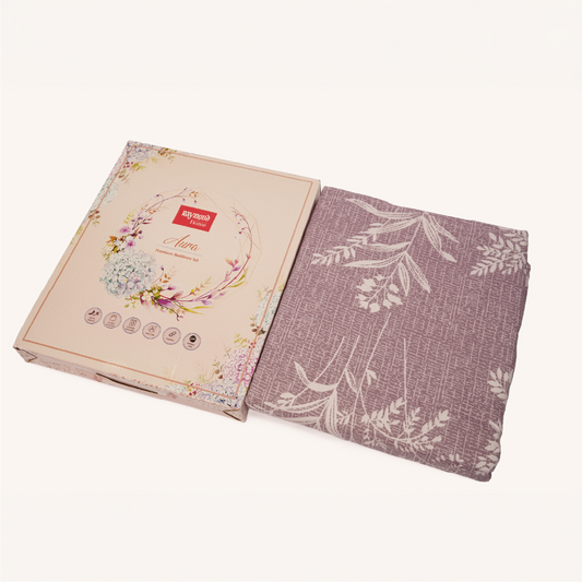 Raymond Home Aura Premium Bedlinen Set - Floral Printed Bedsheet with 2 Pillow Covers