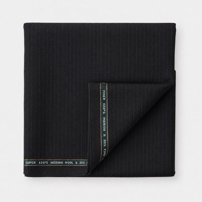 Folded Raymond Lexican Merino Wool 130 dark teal suiting fabric with red checks
