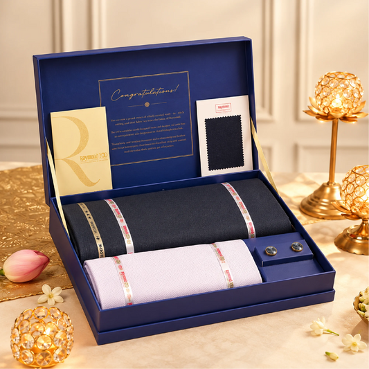 Raymond Premium Suit Gift Set - Suiting & Shirting Fabric with Cufflinks