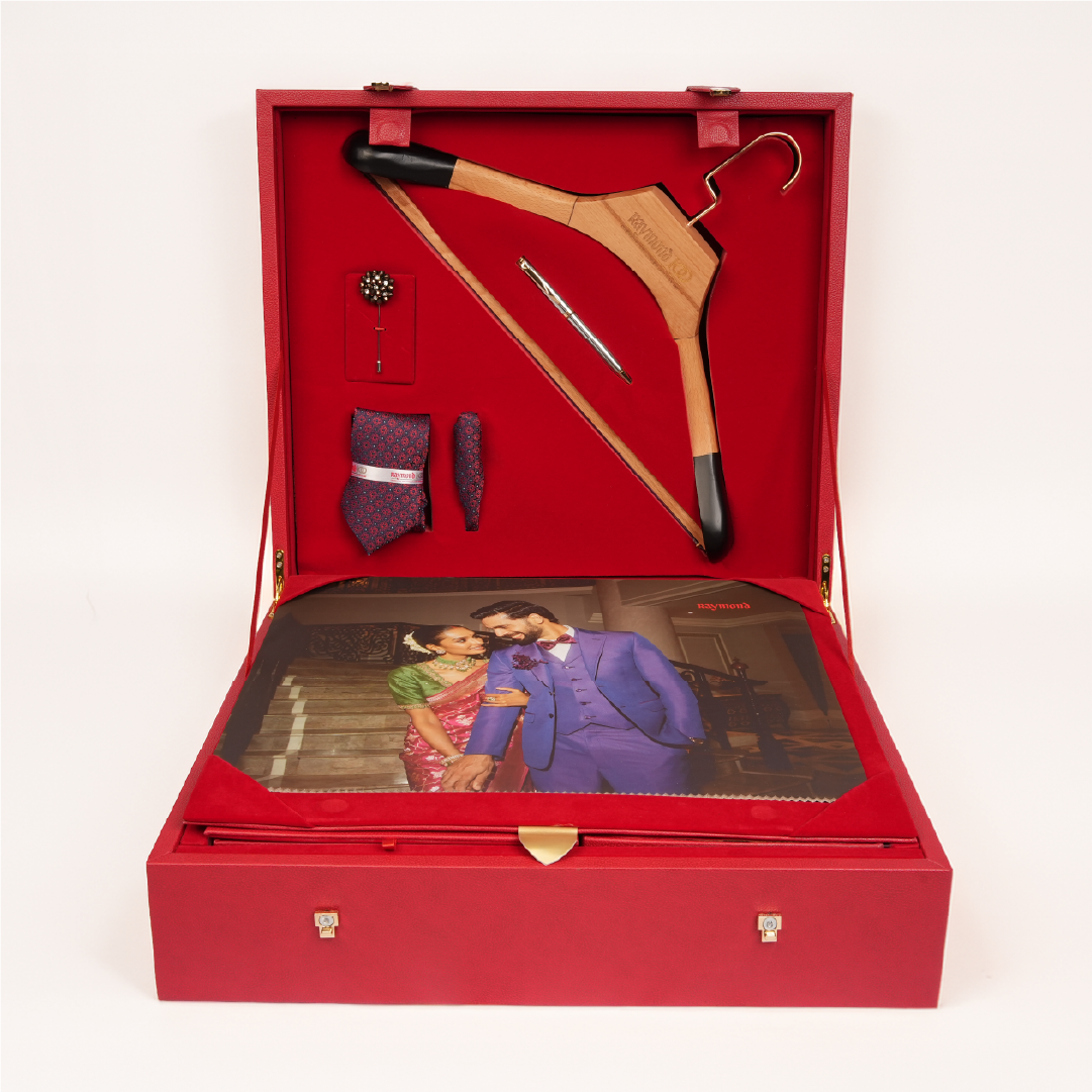 Raymond Premium Suit Length Gift Set – Shirt & Trouser Fabric with Tie, Pocket Square & Accessories