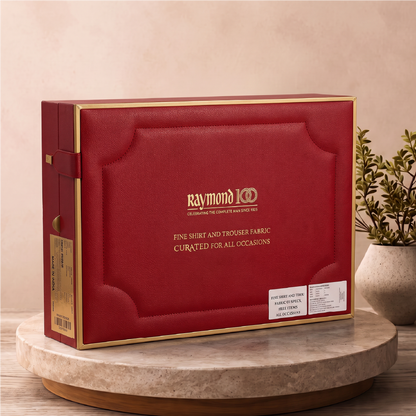 Raymond Premium Suit Length Gift Set – Shirt & Trouser Fabric with Tie, Pocket Square & Accessories