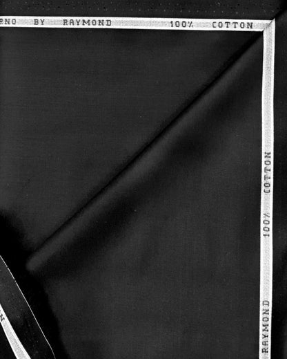 Raymond Nuevo Premium Cotton Unstitched Shirting Fabric (Pure Black)