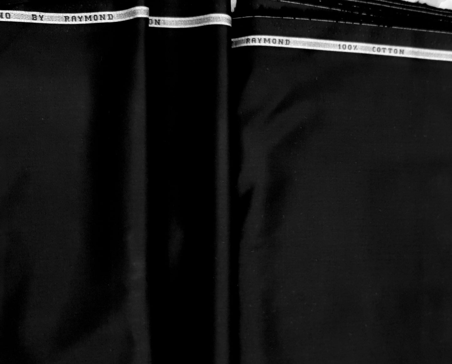 Raymond Nuevo Premium Cotton Unstitched Shirting Fabric (Pure Black)
