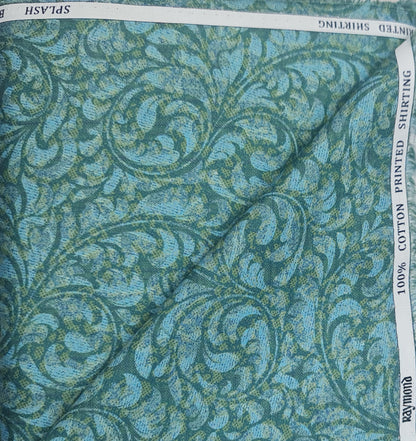 Raymond Splash Cotton Unstitched Shirting Fabric (Sea Green)