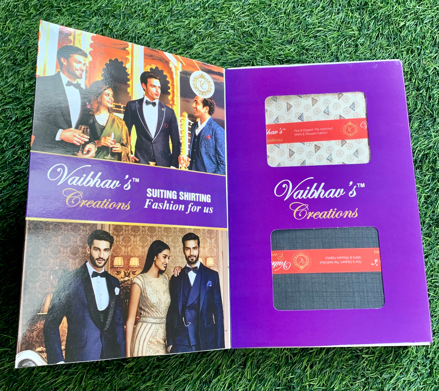 Vaibhav's Creations Gold Gift Pack of Unstitched Shirt & Trouser Fabrics