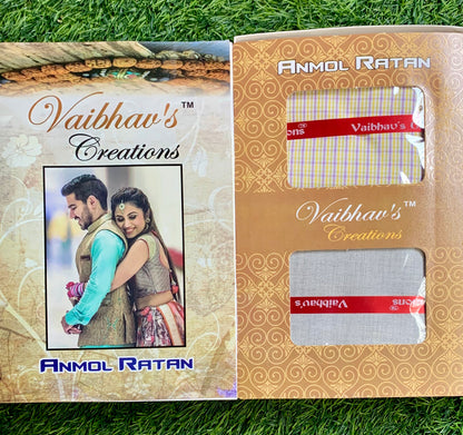 Vaibhav's Creations Anmol Ratan Gift Pack of Unstitched Shirt & Trouser Fabrics