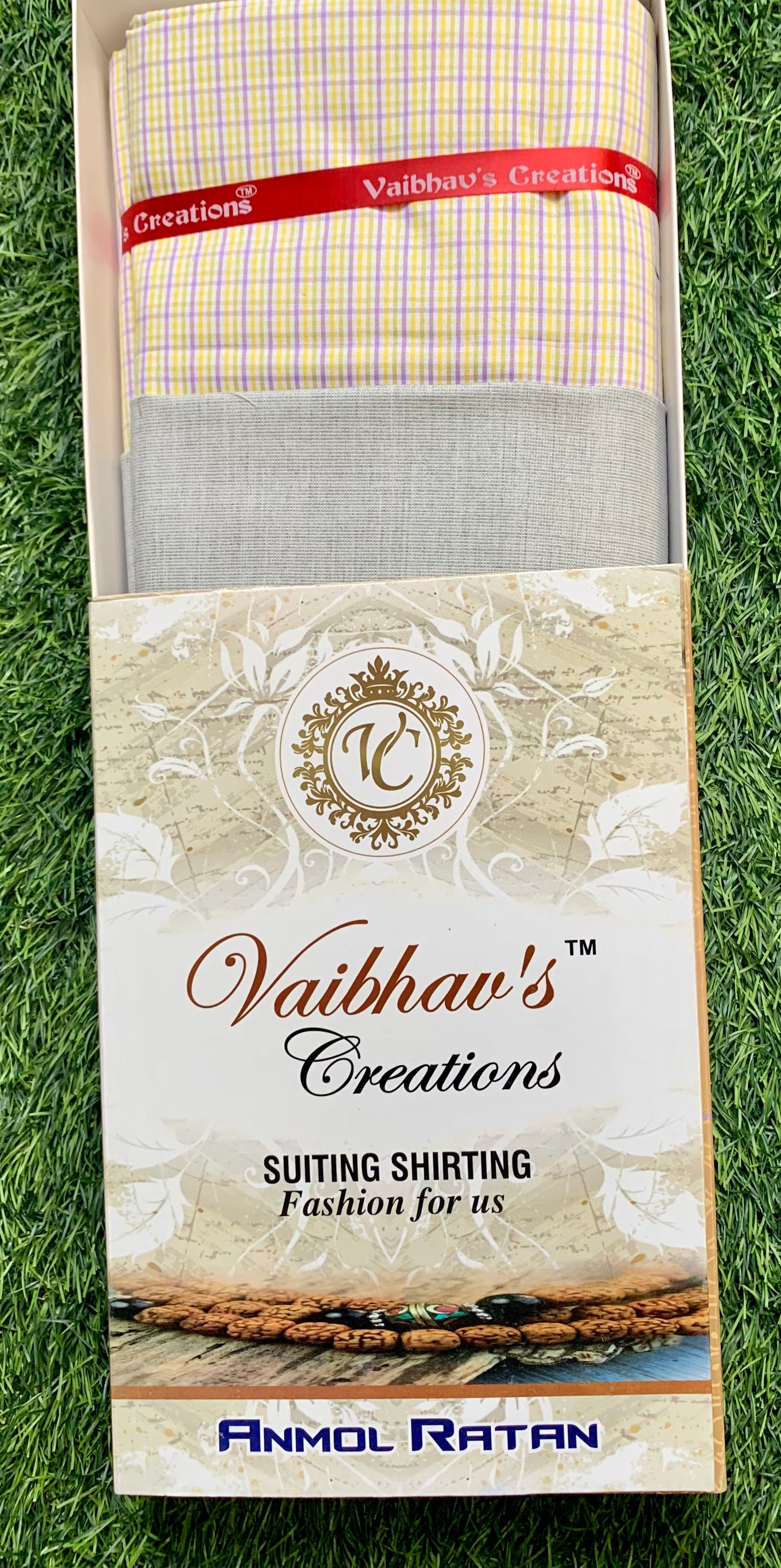 Vaibhav's Creations Anmol Ratan Gift Pack of Unstitched Shirt & Trouser Fabrics