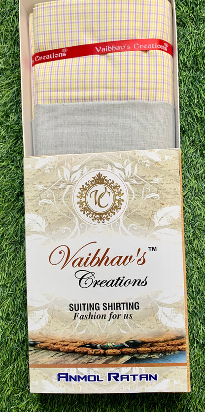Vaibhav's Creations Anmol Ratan Gift Pack of Unstitched Shirt & Trouser Fabrics
