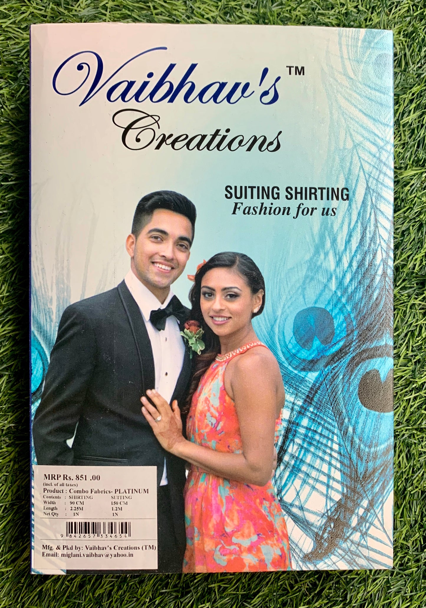Vaibhav's Creations Platinum Gift Pack of Unstitched Shirt & Trouser Fabrics