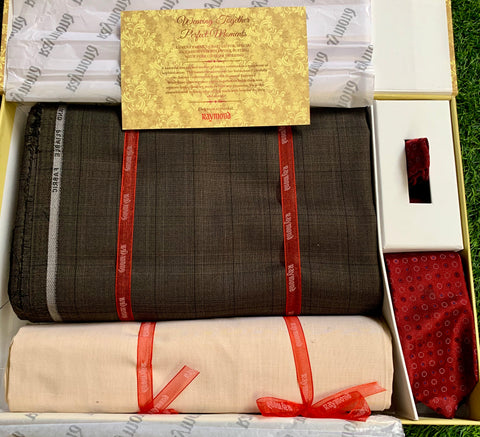Cotton Checked Shirting & Suiting Gift Box Combo KK80
